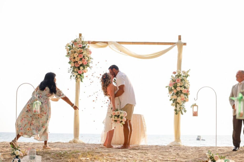 Beach wedding ceremony in Phuket at a permitted coastal venue